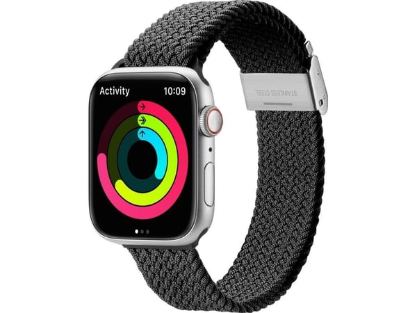 Dux Ducis Dux Ducis hihna (Mixture II versio) Apple Watch Ultra, SE, 8, 7, 6, 5, 4, 3, 2, 1 (49, 45, 44, 42 mm) punottu rannekoru musta