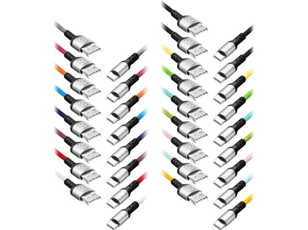 USB-kabel Orno USB-A til USB-C 1,2 m flerfarget (CABEXCBRAIUSBC1.2MIX)