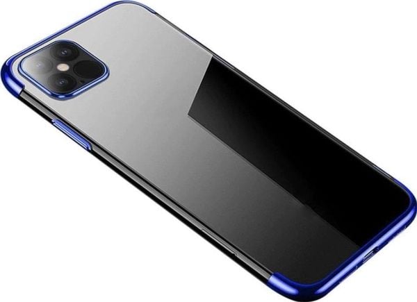 Clear Color Case gel TPU-deksel med elektroplaterte ramme til Samsung Galaxy A22 4G - blå