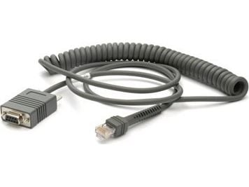 Zebra - Seriell kabel - DB-9 (hunn) - 2.7 m - rullet sammen - for Symbol LS3478; Cyclone M2004; Digital Scanner DS 34XX, DS 66XX, DS3478, DS6707, D...
