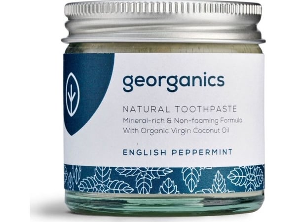Georganics Mineral tannkrem i krukke engelsk peppermynte, 60ml