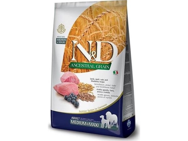 Farmina N&D Ancestral Grain Dog Lamb and Blueberry Puppy Medium & Maxi 12 kg