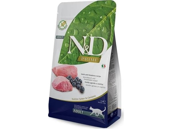 Farmina Pet Food N&D Prime, Voksen, Blåbær, Lam, 1,5 kg, Kornfritt, Antioksidanter medfølger