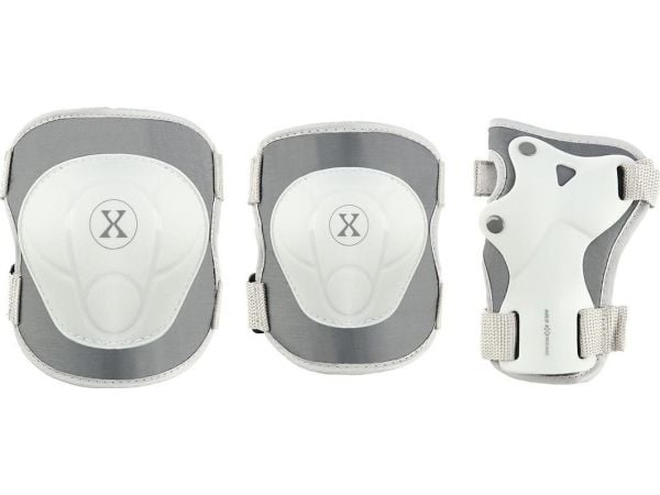 Nils Extreme skyddsset knän+armbågar+handled till rullskridskor/longboards/scooters H704 grå storlek M