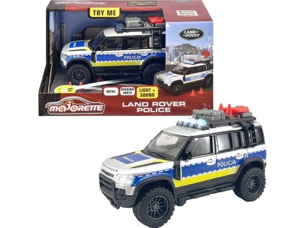 Majorette kjøretøy politi Land Rover lys/lyd