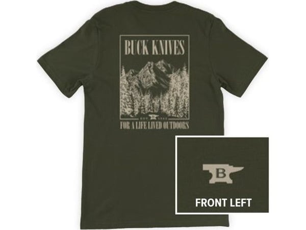 Buck Knives T-shirt Buck Tee Live Outdoors 13213 stl. M