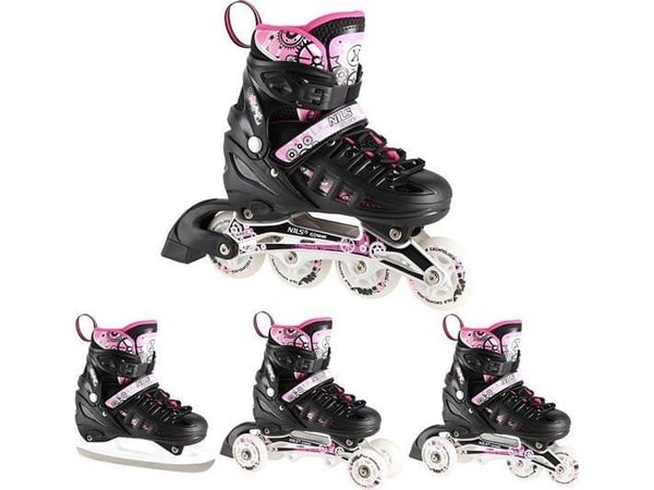 Nils Extreme NH10905 rullesko med utskiftbar plate justerbare rosa str. 35-38