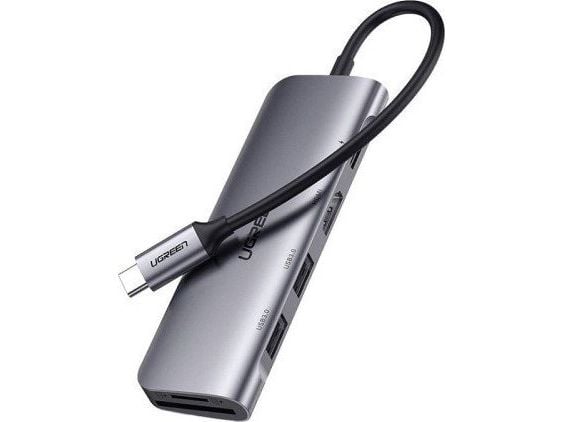 Ugreen 15214, sladdansluten, USB 3.2 Gen 1 (3.1 Gen 1) Typ-C, 100 W, violett, metallisk, MicroSD (TransFlash), SD, 64 GB