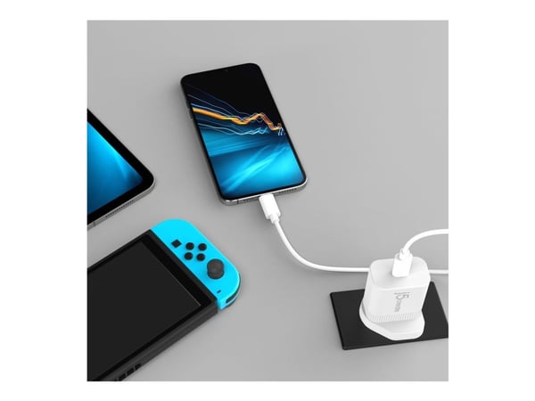 j5create JUP1420 - Strömadapter - 20 Watt - 3 A - PD 3.0 (USB-C) - vit