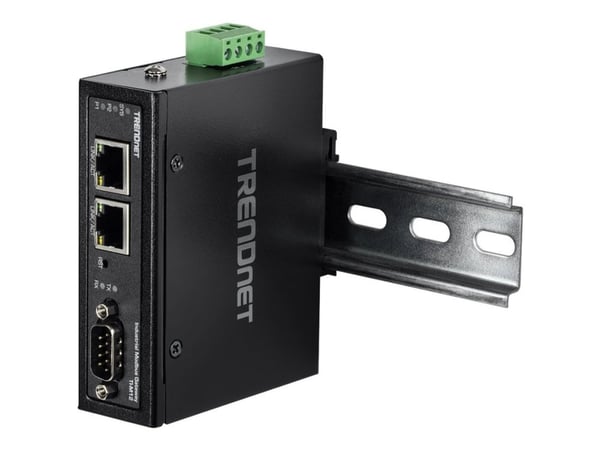 TRENDnet TI-M12 - Gateway - industriell - 100Mb LAN, Modbus, RS-442, RS-485, RS-232 - DC-strøm - vegg- / DIN-skinnemonterbar - TAA-samsvar