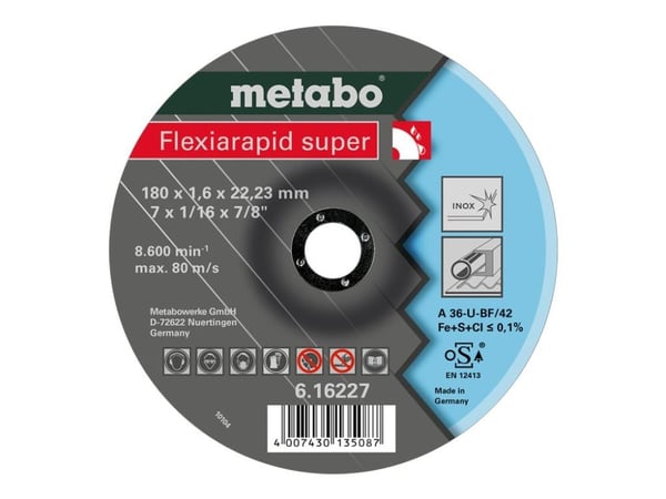 Metabo Flexiarapid Super TF 42 - Skjæreplate - for rustfritt stål, acid-resistant steel, inox steel, spring steel, tool steel, non-ferrous material...