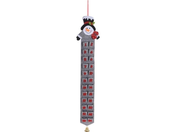 Adventskalender Home Styling Collection grå filt-snømann