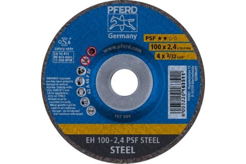 PFERD 61739116, Kutteskive, Stål, 10 cm, Alle merker, Flatt senter, 1,6 cm