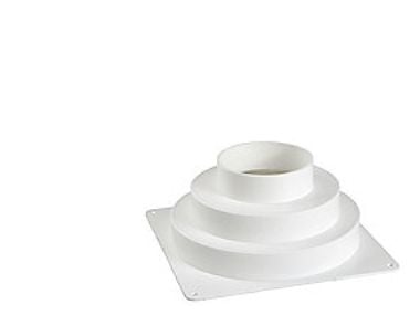 FRESH Overgangsstykke / flange 175x175 mm med studs Ø82/125/160 mm.