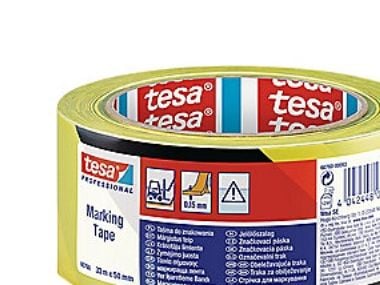 TESA 60760-00087, Kiinnitysteippi, Musta, Keltainen, 33 m, Sisätila, PVC-muovi, 50 mm
