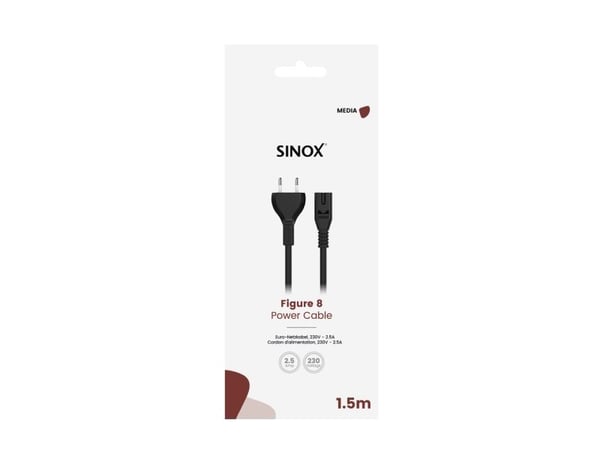Sinox 8-tals strømkabel. 1,5m. Lajittelu