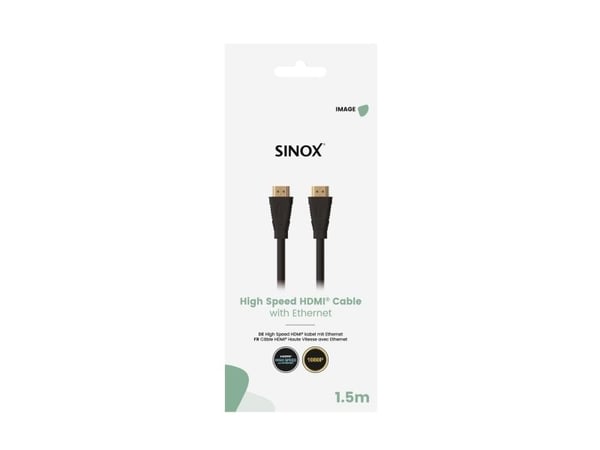 Sinox SOE03052, 2 m, HDMI Type A (Standard), HDMI Type A (Standard), 10.2 Gbit/s, Audio Return Channel (ARC), Black