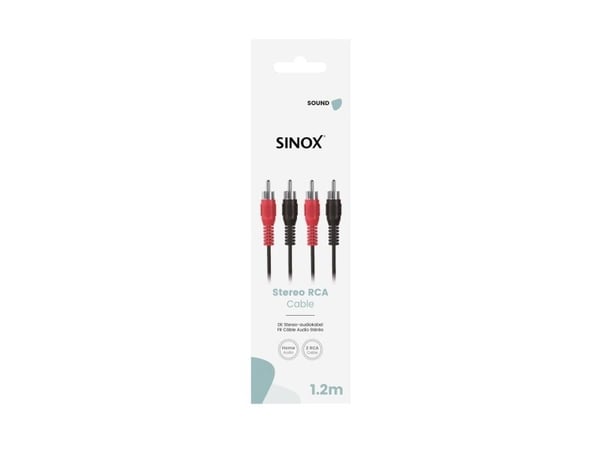 Sinox phono-kabel 1,2 m svart