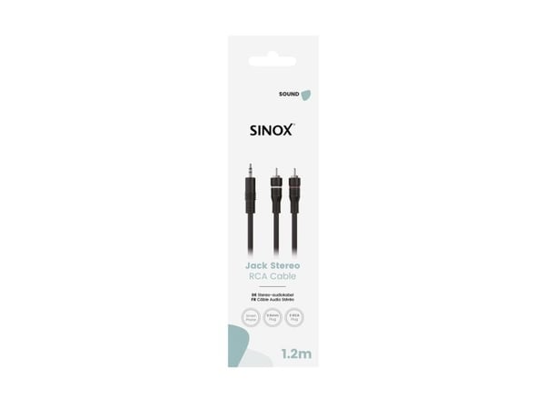 Sinox mini jack till phono-kabel 1,2 m, svart