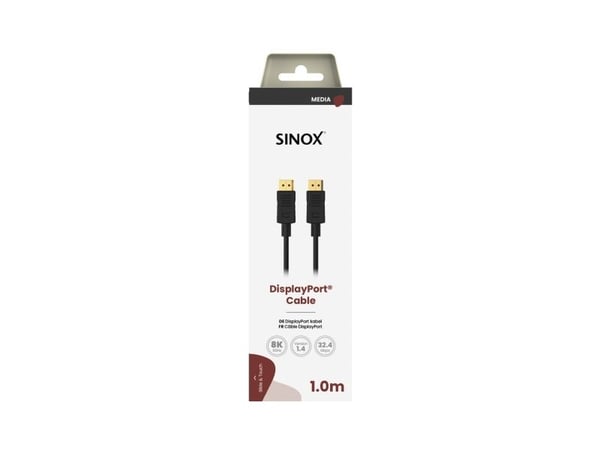 Sinox DisplayPort™-kabel 1 m svart