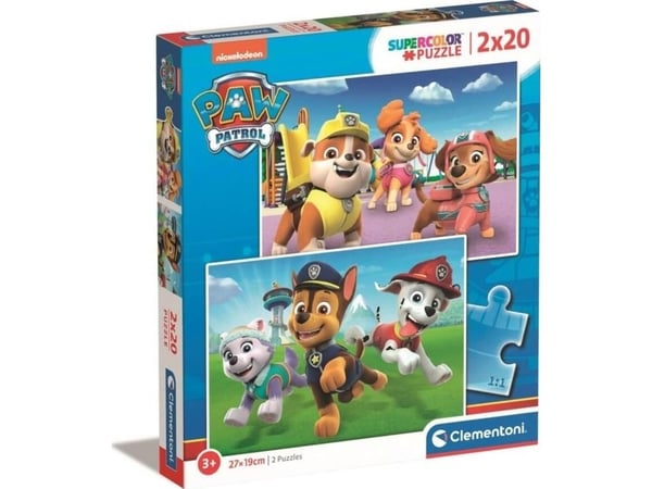 Clementoni Supercolor Paw Patrol, 20 stykker, Tegneserier, 3 år