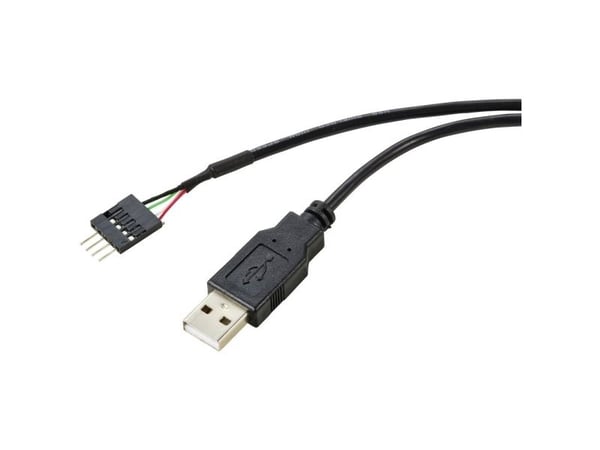 Renkforce USB-kaapeli USB 2.0 IDC-liitin 4pin, USB-A urosliitin 0.40m Musta Punottu suoja RF-5719750