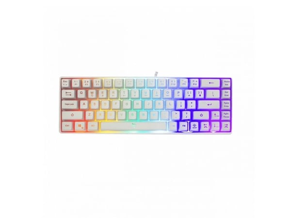 White Shark RONIN White, Koblet med ledninger (ikke trådløs), USB, Membrannøkkelbryter, QWERTY, LED, Hvit