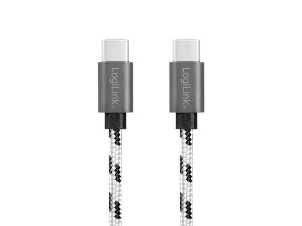 LogiLink CU0200, USB C, USB C, USB 2.0, 0,48 Gbit/s, musta, valkoinen