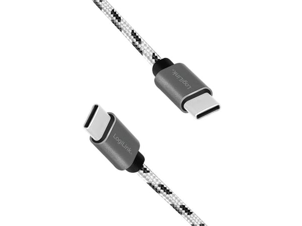LogiLink CU0200, USB C, USB C, USB 2.0, 0,48 Gbit/s, musta, valkoinen