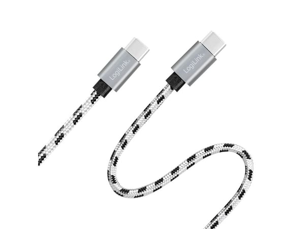 LogiLink CU0200, USB C, USB C, USB 2.0, 0,48 Gbit/s, musta, valkoinen