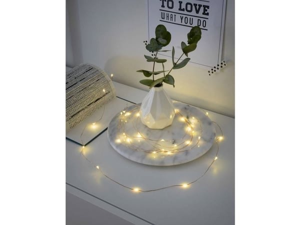 Konstsmide 1461-160, Koppar, 40 lamp(or), Glödlampan/-lamporna kan inte bytas ut, Micro LED, Varmvitt, Batteri