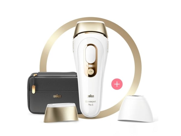 Braun Silk-expert Pro Silk·expert Pro 5 PL5140, kulta, valkoinen, voimakas pulssivalo (IPL), Iso-Britannia, NE PAS UTILISER sur :• le cuir chevelu,...