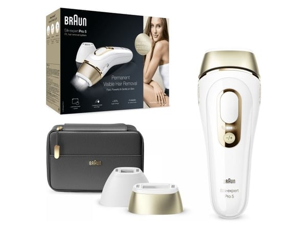 Braun Silk-expert Pro Silk·expert Pro 5 PL5140, kulta, valkoinen, voimakas pulssivalo (IPL), Iso-Britannia, NE PAS UTILISER sur :• le cuir chevelu,...