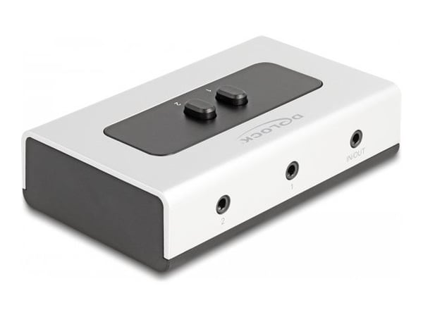 Delock 180° Rotatable Adapter - Audioadapter - minijakkstereo 3,5 mm 4-pols hunn til minijakkstereo 3,5 mm 4-pols hunn - grå/svart