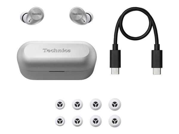 Technics EAH-AZ40M2 - True wireless-hodetelefoner med mikrofon - i øret - Bluetooth - aktiv støydemping - sølv