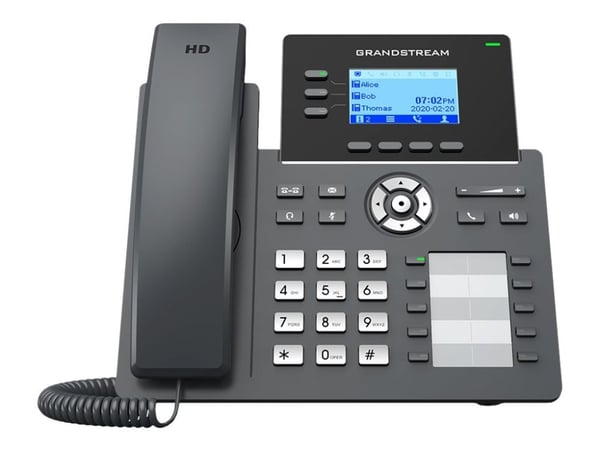 Grandstream GRP2604 - VoIP-telefon - 5-veis anropskapasitet - SIP, RTCP, RTP, SRTP, RTCP-XR - 3 linjer
