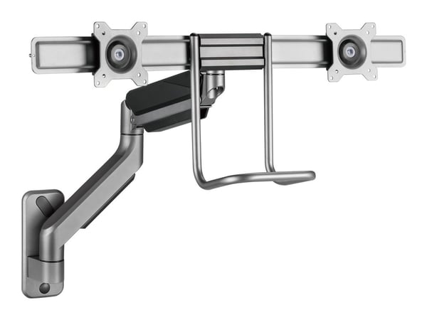 Gembird MA-WA2-02 - Monteringssats (2 VESA-adaptrar, justerbar arm för monitor) - justerbar arm - för 2 LCD/plasmapaneler - up to 8 kg - aluminium,...
