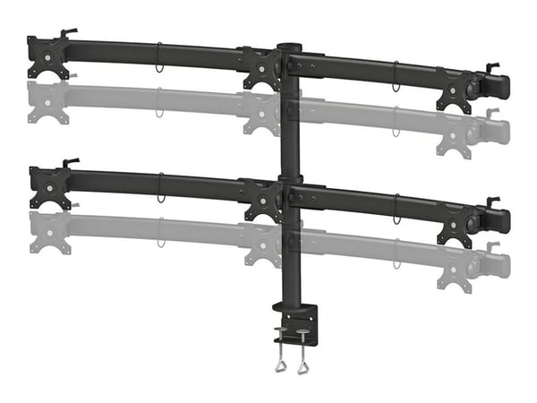Neomounts FPMA-D700D6 - Monteringssett - full bevegelse - for 6 LCD-skjermer - svart - skjermstørrelse: 19"-27" - klemmemonterbar, skrivebordsmonte...