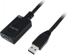 LogiLink 5.0m USB 3.0 M/F, 5 m, USB A, USB A, USB 3.2 Gen 1 (3.1 Gen 1), Hankjønn/hunkjønn, Sort