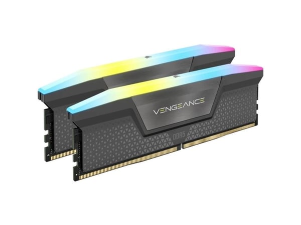 CORSAIR Vengeance RGB - DDR5 - sett - 64 GB: 2 x 32 GB - DIMM 288-pin - 6000 MT/s / PC5-48000 - CL30 - 1.4 V - ikke-bufret - grå