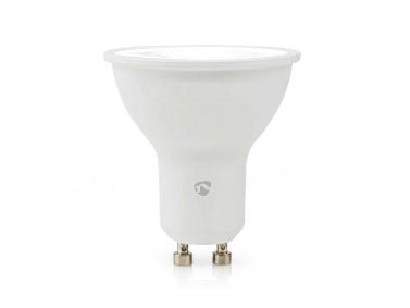 Nedis SmartLife - LED-pære for søkelys - GU10 - 4.7 W (ekvivalent 45 W) - klasse F - RGB/varmt til kjølig hvitt lys - 2200-6500 K - hvit