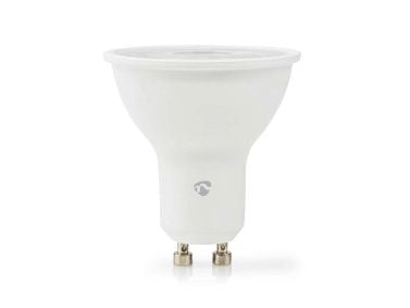 Nedis SmartLife - LED-pære for søkelys - GU10 - 4.7 W (ekvivalent 45 W) - klasse F - RGB/varmt til kjølig hvitt lys - 2200-6500 K - hvit