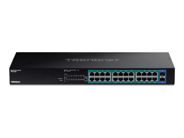 TRENDnet TPE TG262 - Switch - 24 x 10/100/1000 (PoE+) + 2 x SFP - rackmonterbar - PoE+ (380 W) - TAA-samsvar