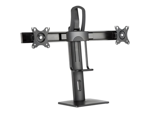 Gembird MS-D2-01 - Monteringssett (2 VESA-adaptere, sokkelplate, stativhus, armbøyle) - landskap/portrett - for 2 skjermer - høydejusterbar - alumi...