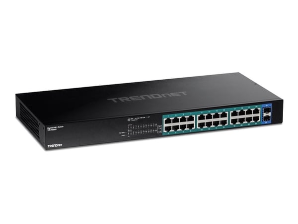 TRENDnet TPE TG262 - Switch - 24 x 10/100/1000 (PoE+) + 2 x SFP - rackmonterbar - PoE+ (380 W) - TAA-samsvar
