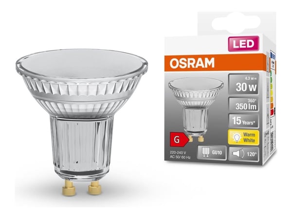 OSRAM LED STAR - LED-pære for søkelys - form: PAR16 - GU10 - 4.3 W (ekvivalent 50 W) - klasse G - varmt hvitt lys - 2700 K
