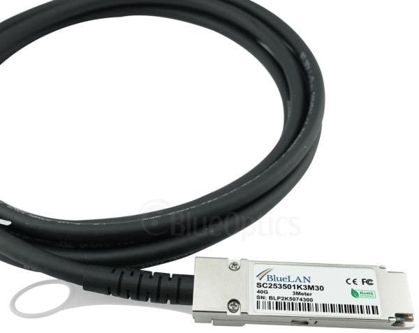 BlueOptics 747641301-BL, 3 m, QSFP, 4xSFP+, Hankjønn/hankjønn