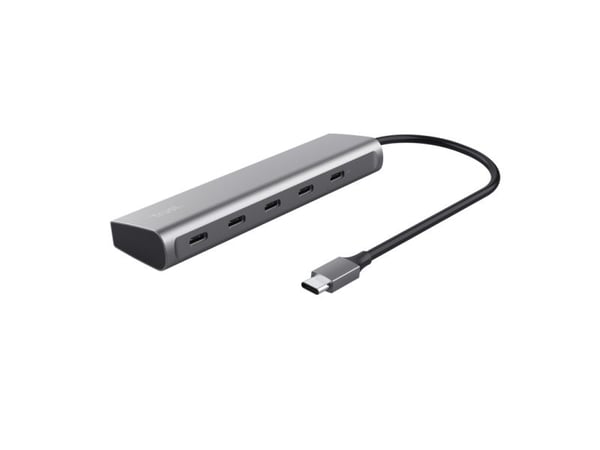 Trust Halyx - Keskitin - 1 x USB-C (läpivienti) + 4 x USB-C 3.2 Gen 1 - pöytätietokoneet