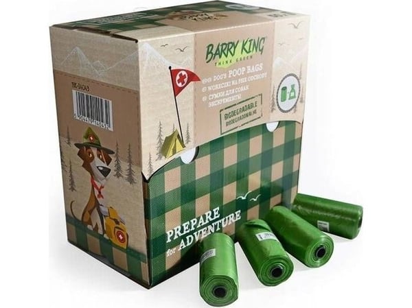 Barry King bajspåsar till hund, 50 rullar x 20 st, gröna