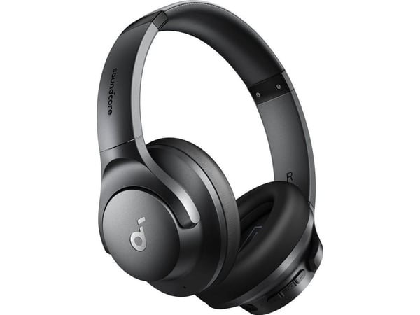 Soundcore Q20i - Hörlurar med mikrofon - fullstorlek - Bluetooth - trådlös, kabelansluten - aktiv brusradering - 3,5 mm kontakt - svart